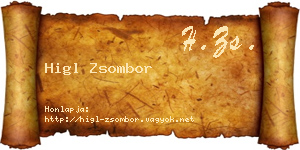 Higl Zsombor névjegykártya