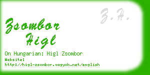 zsombor higl business card